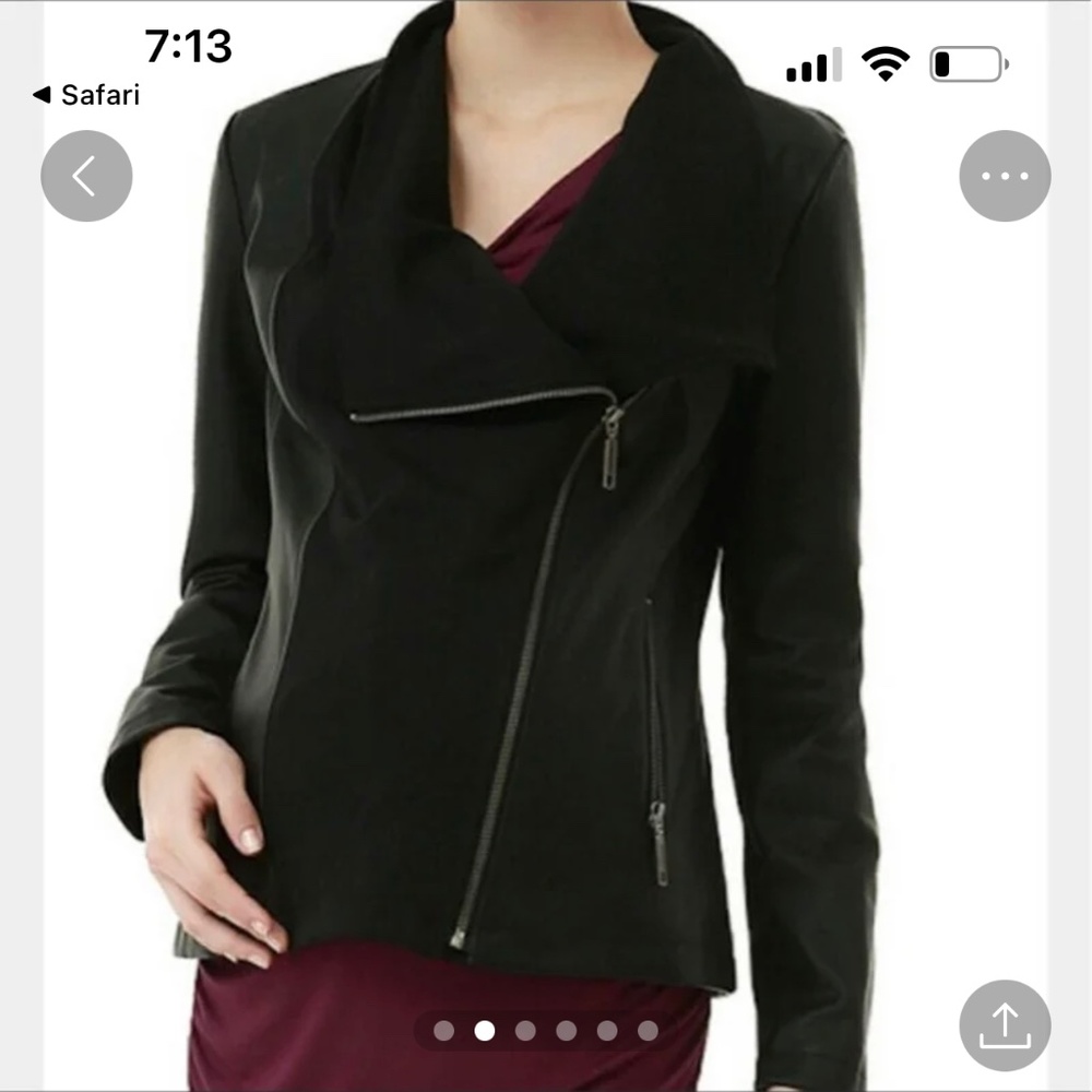 MoMo Maternity Black vegan leather jacket
